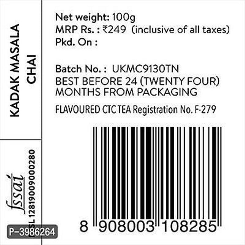 Udyan Tea - Kadak Masala Chai - 100 gm -Price Incl.Shipping