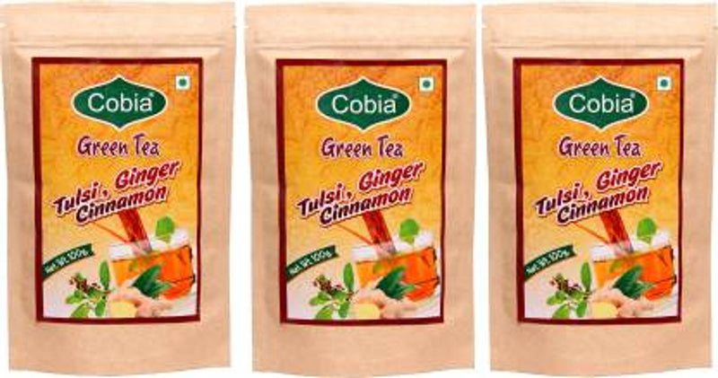 Cobia GREEN TEA (Tulsi, Cinnamon, GInger) Tulsi, Cinnamon, Ginger Green Tea Pouch  (300 g) - Price Incl. Shipping