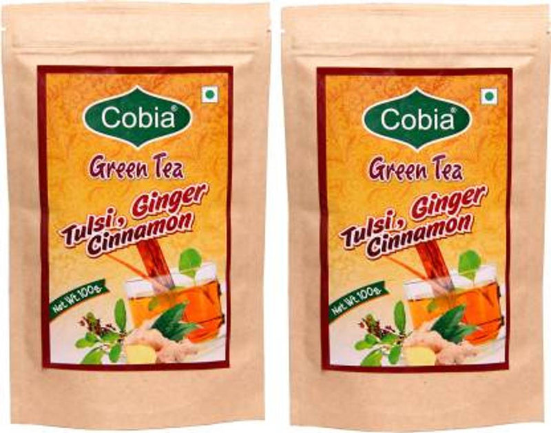 Cobia Green Tea(Tulsi, CInnamon,Ginger) 100g Pack Of 2 - Price Incl. Shipping