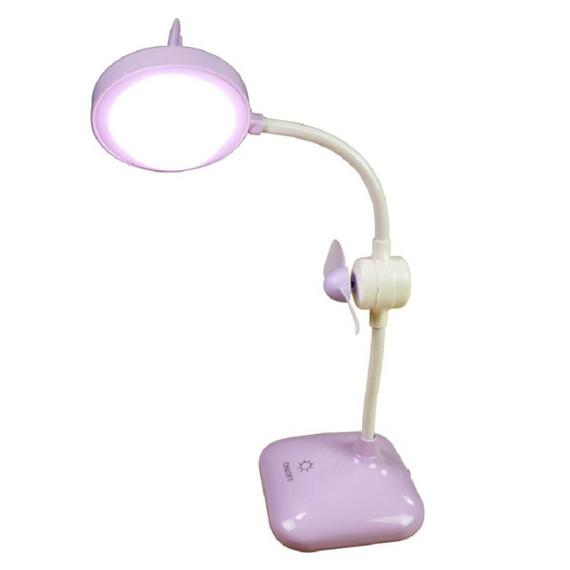 Kumaka 2-in-1 4W Eye Protection 360 Degree Rotary Table Lamp with Mini Fan…