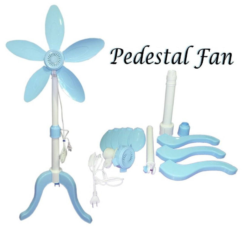 Kumaka Mini Electric Pedestal Fan | 5 Blade Air Fan with Telescopic Stand