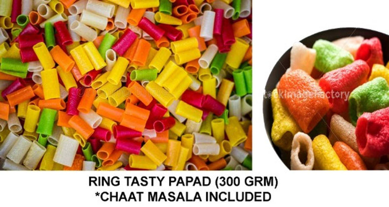 RING TASTY PAPAD (300 GRM) CHAAT MASALA INCLUDED-Price Incl. Shipping