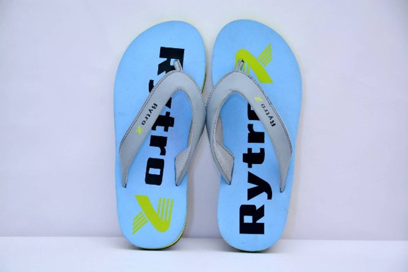 Comfortable Sky Blue Fabric Slippers For Men