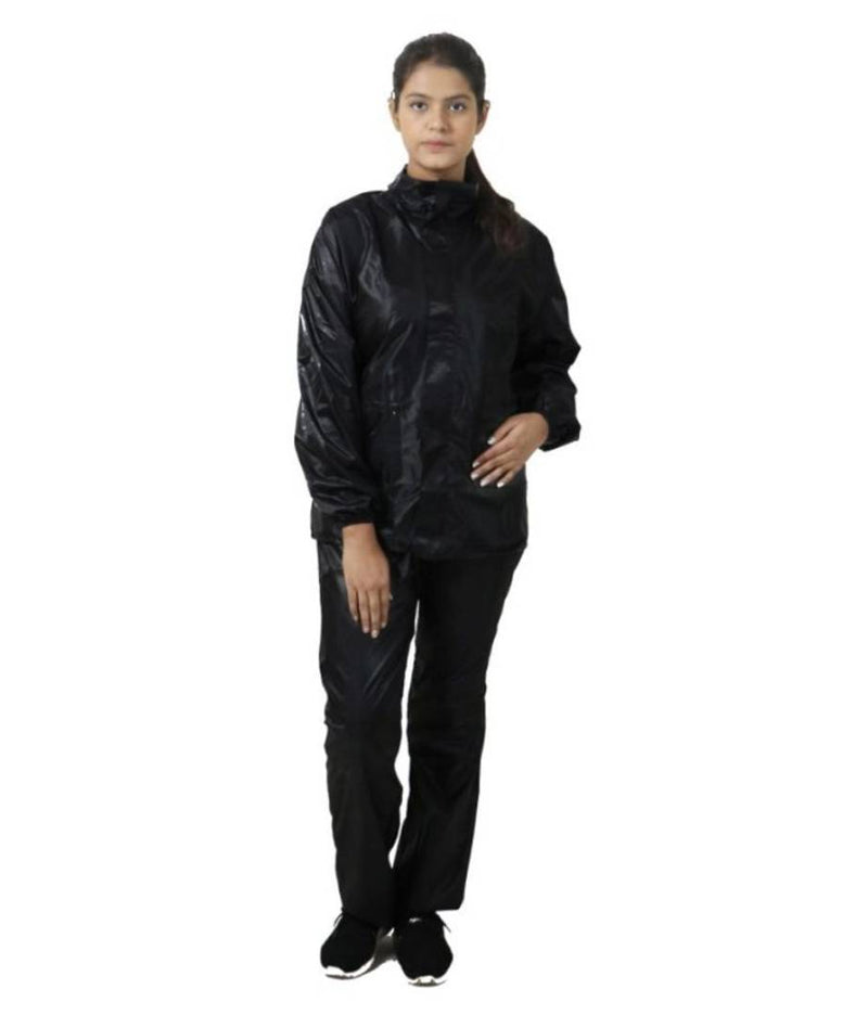 Women's Black Rain Suit Top & Bottom Set