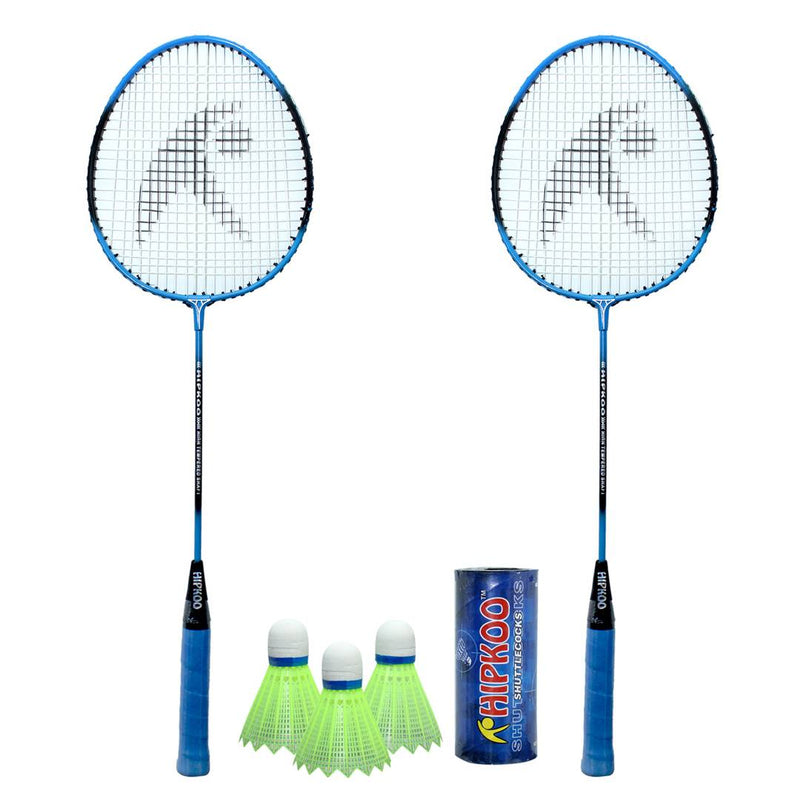 Sports Air Badminton Set (2 Rackets And 3 Shuttlecocks) With Bag Badminton Kit (BLUE)