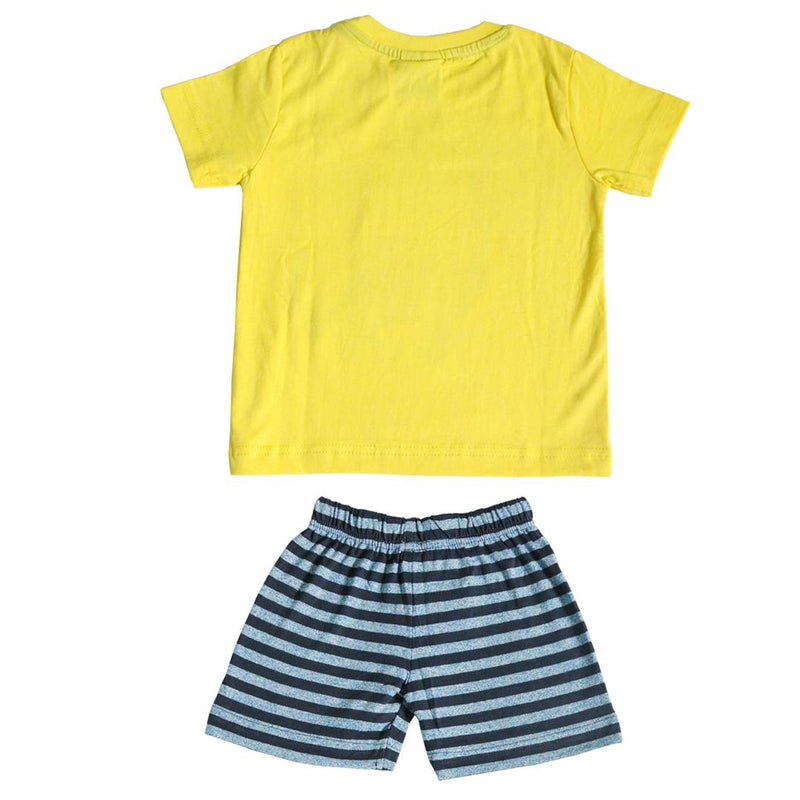 Boy's Printed Multicoloured Cotton T-Shirts with Shorts (Set of 2)