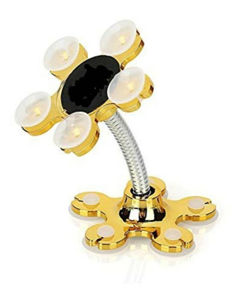 360 degree Rotatable Metal Flower Magic Suction Cup Mount Mobile Phone Sucker Stand Compatible with Universal Android Smartphone iPhone