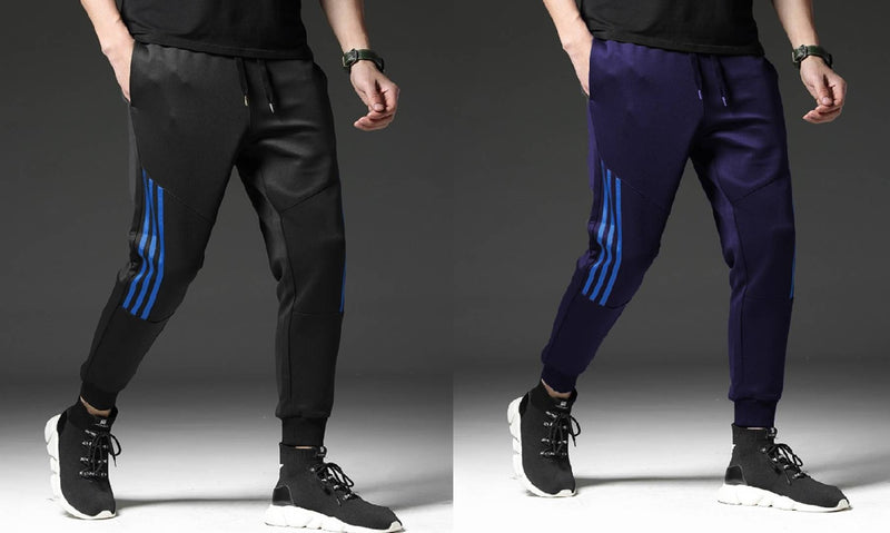 Men Multicoloured Solid Polyester Slim Fit Joggers (Pack of 2)