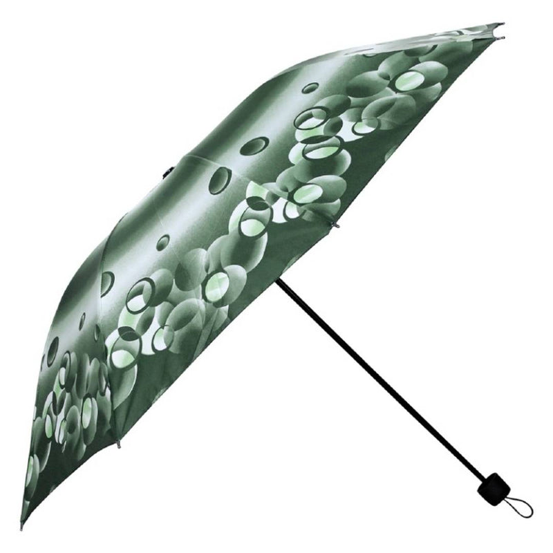 Umbrella 3 Fold Digital Printed Rain & Sun Protective Umbrella (Green/Multi)