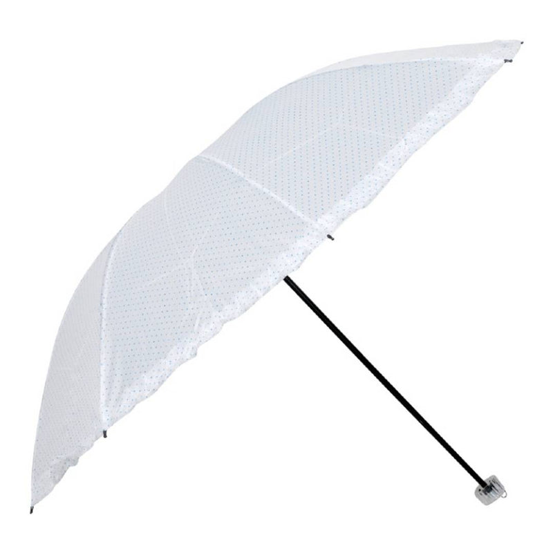 Umbrella 3 Fold Digital Printed Rain & Sun Protective Umbrella (White/Blue)