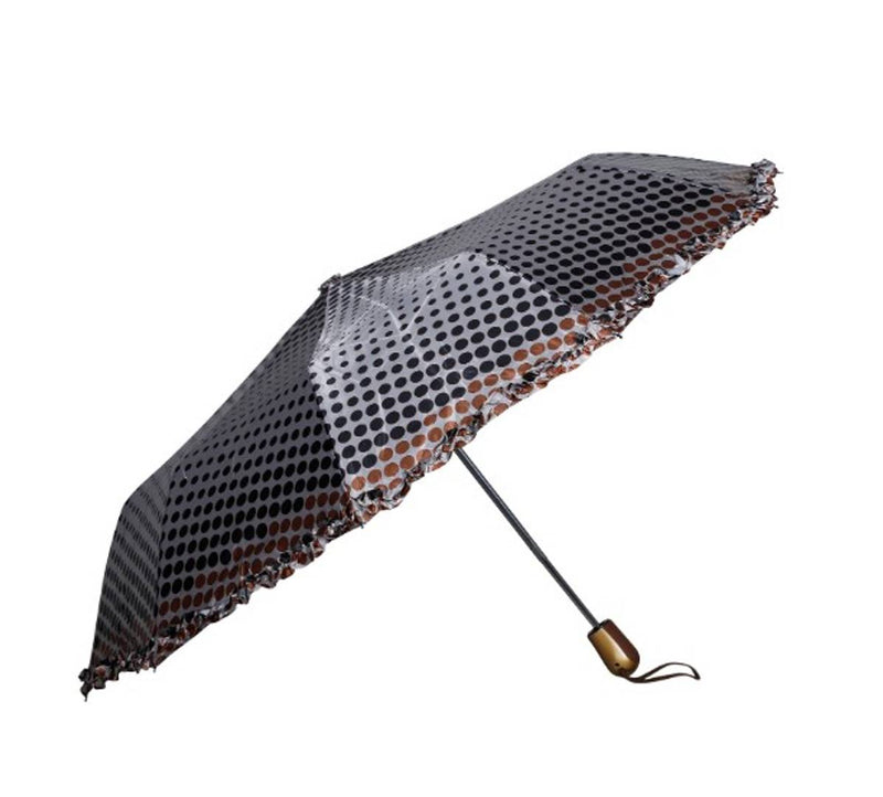 Umbrella Digital Printed 3 Fold Auto Open Rain & Sun Protective Umbrella (Black/Brown/Multi)