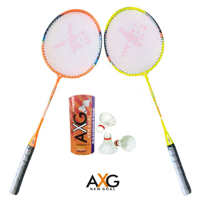 AXG New Goal AX-8 Inexorable Aluminium Badminton Kit (2 Racquets, 3 Shuttlecocks) Badminton Kit