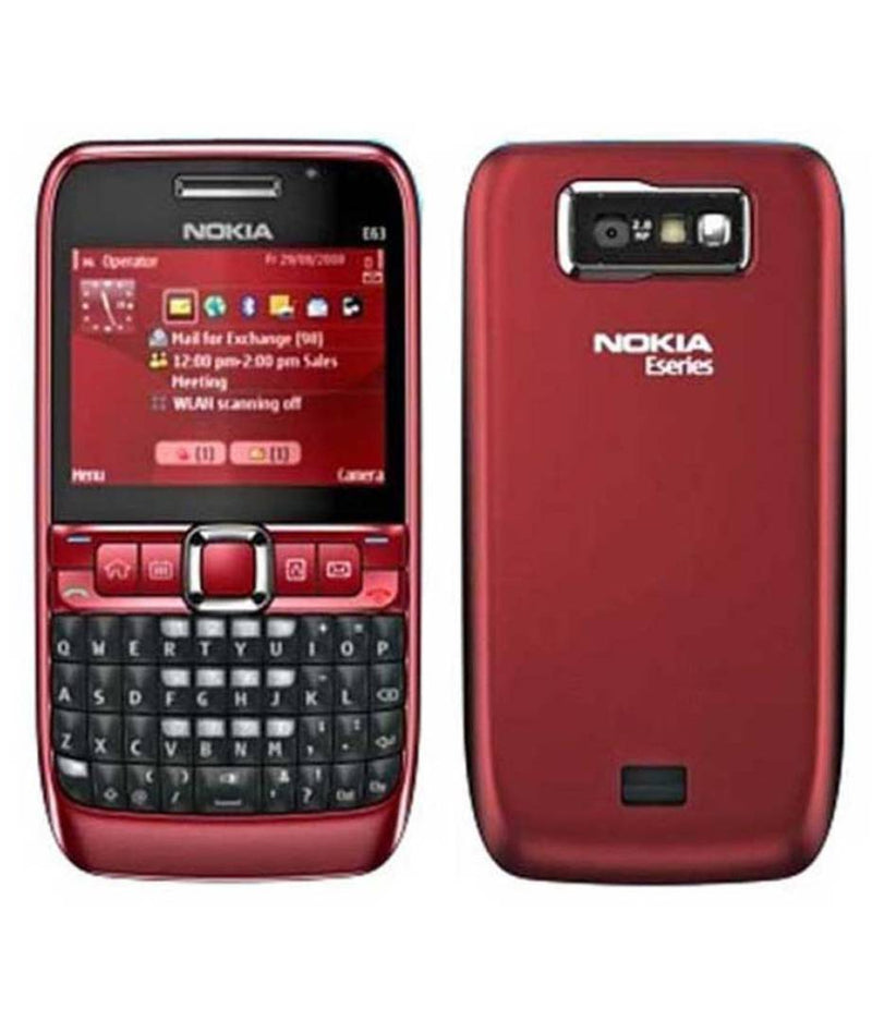 Refurbished Nokia E63 Mobile Phone Red (6 Months Warranty)