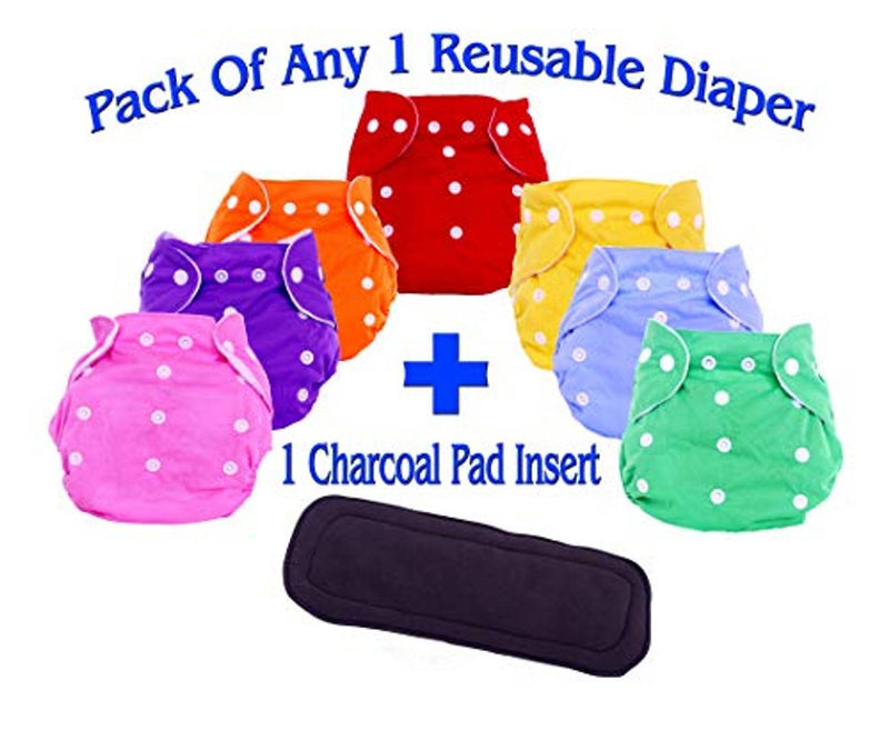 Adjustable Cloth Diaper Nappy With Bamboo Charcoal Diaper Liners Insert Pads For Kids I Age 0-2 Years