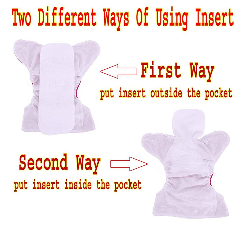 Adjustable Cloth Diaper Nappy With Bamboo Charcoal Diaper Liners Insert Pads For Kids I Age 0-2 Years