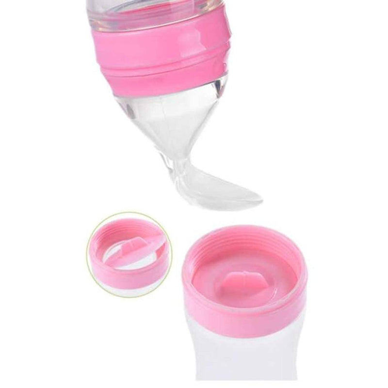 Infant Baby Squeezy Food Grade Silicone Bottle Feeder With Soft Silicon Baby Feeding (90 ml)