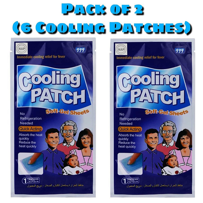 Cooling Gel Patch Sheets For Headache | Fever | Tooth Pain | Migraine For Kids (Piece Of 3 X Set Of 2)