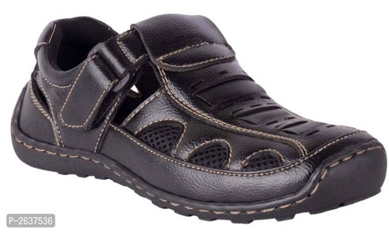 Men's Black Synthetic Comfort Sandal