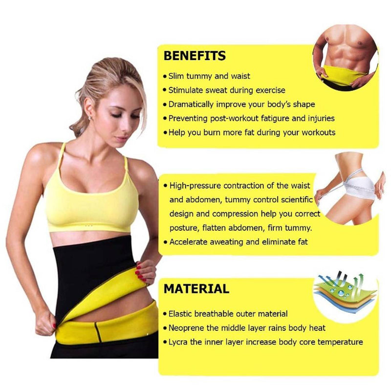 Hot Shaper Comfortable Soft Sweat Waist Fat Burner Body Slim Belt Non-Tearable Tummy Trimmer Lose Weight Effectively for Men & Women (Size M, L, XL, XXL, 3XL & 4XL)