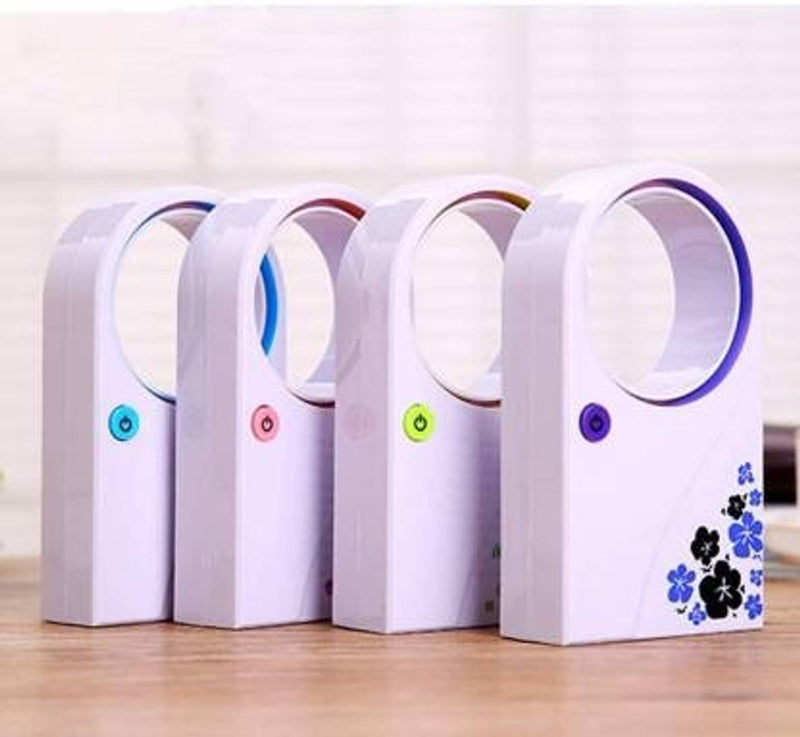 Fan USB Mini Portable Bladeless Fan Refrigeration Desktop No Noise Air Conditioner Desk Fan(Color may vary, pack of 1)