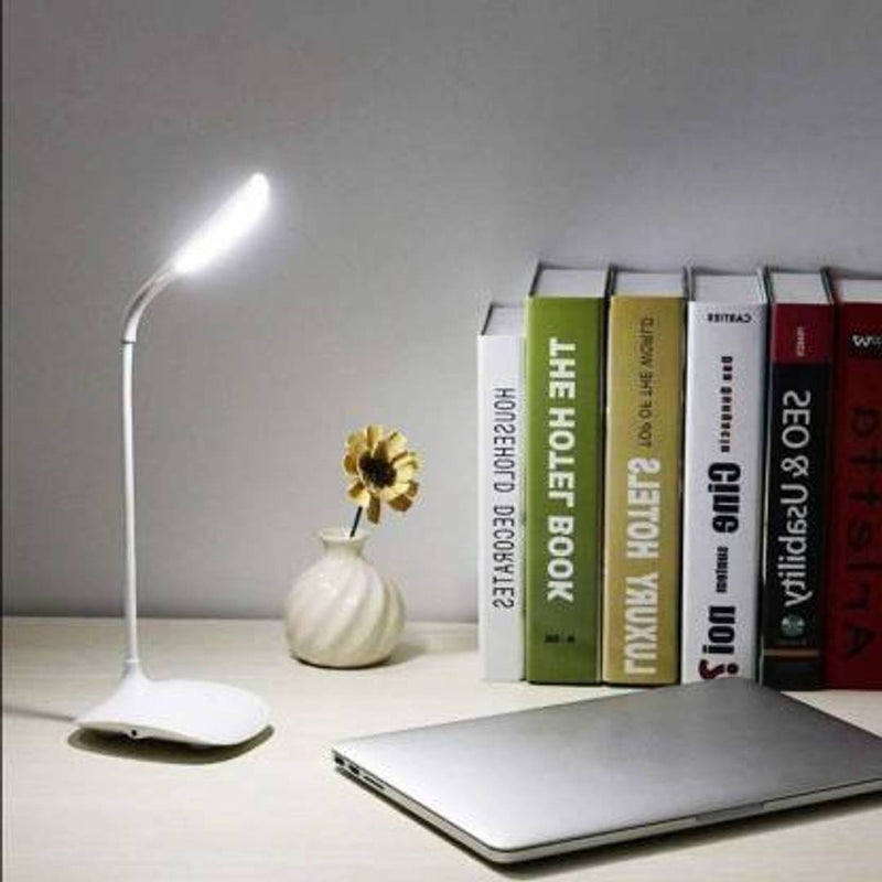 Rechargeable LED Touch On/Off Switch Desk Lamp Children Eye Protection Student Study Reading Dimmer Rechargeable Led Table Lamps USB Charging Touch Dimmer Table Lamp  (30 cm, White)(Pack of 1)