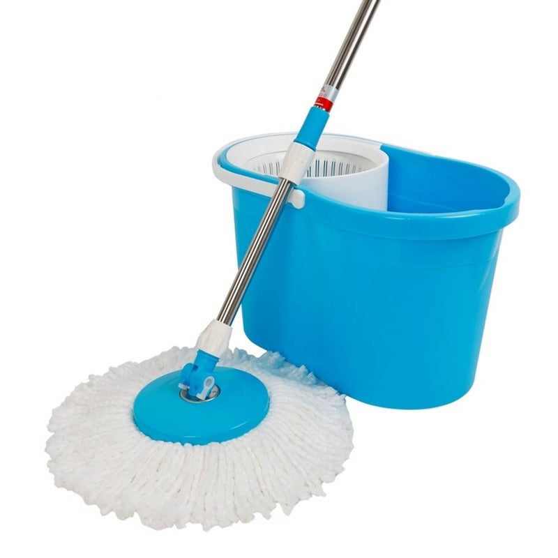 Ideal Home 360 Spin Mop Bucket With Plastic Basket With 2 Refill Bucket  (Color- Blue)