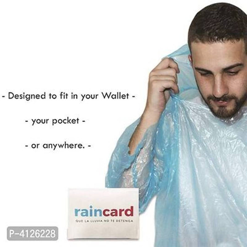 Easy To Carry Emergency Waterproof Rain Poncho With Drawstring Hood Pocket Raincoat For Unisex Disposable Raincoat Card (PACK OF 1)