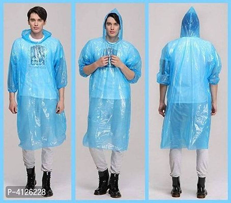 Easy To Carry Emergency Waterproof Rain Poncho With Drawstring Hood Pocket Raincoat For Unisex Disposable Raincoat Card (PACK OF 1)