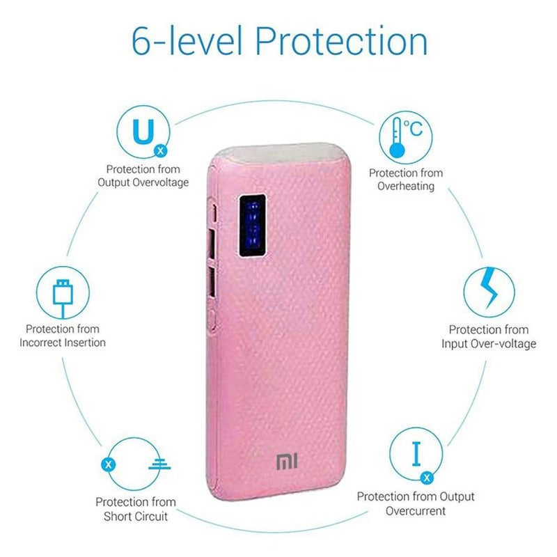 Portable 10000mAh Power Bank For All Smartphones 2 Output Power Bank (Pink)