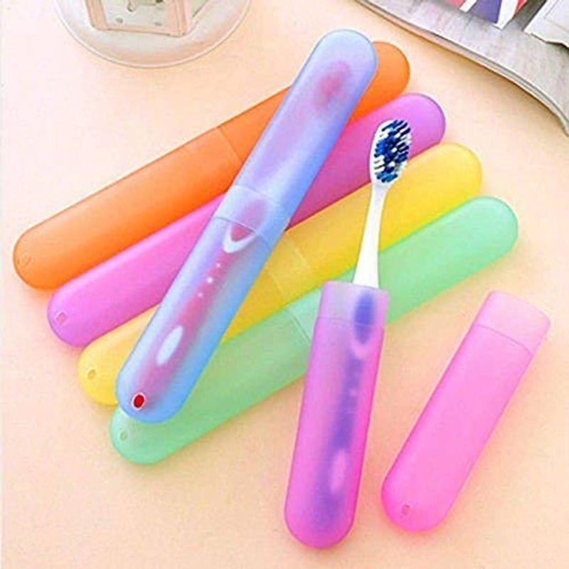 Plastic Toothbrush Tube Cover Cases, Toothbrush holder (Pack of 6)
