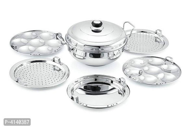 Premium Stainless Steel Kalash 5 In 1 Sandwich Bottom Multi Kadai With Steel Lid
