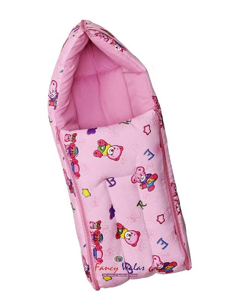 New Born Baby Cotton Fabric Baby Hooded Blanket Cum Wrapping Sleeping Bag