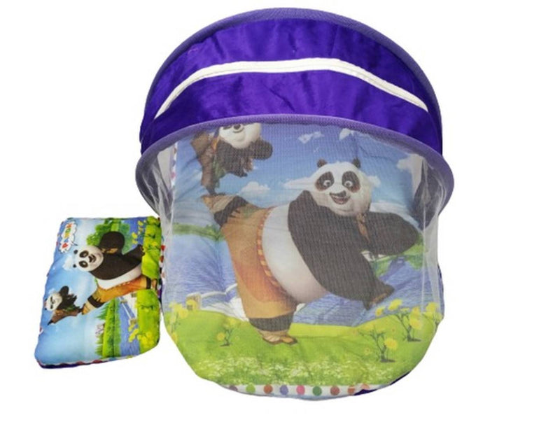 Panda Digital Printed Soft and Comfortable New Born Baby Bedding Set with Protective Mosquito Net and Pillow(0-9 MONTH BABY)