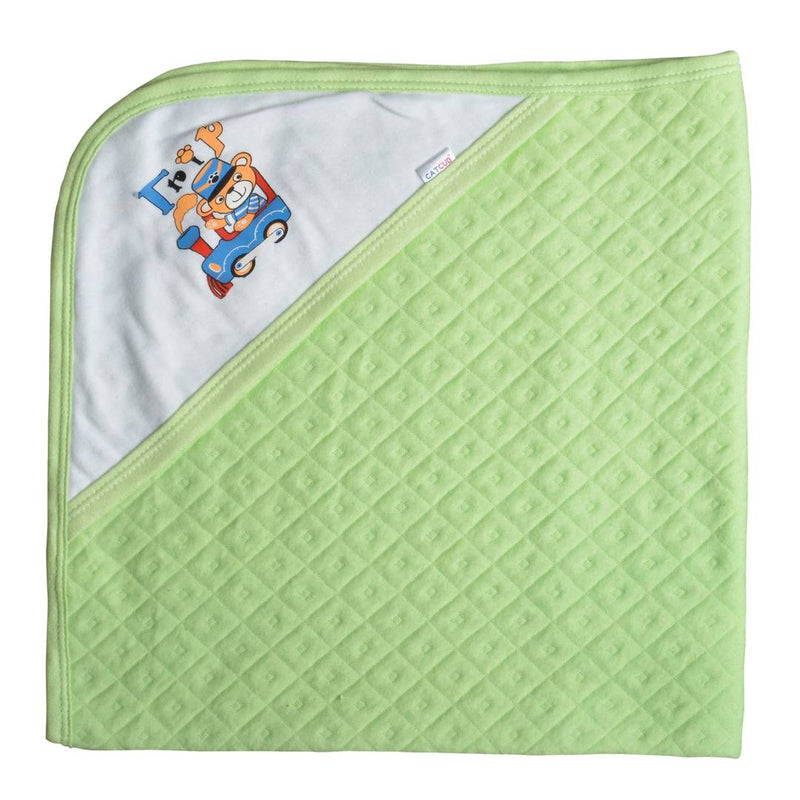 Premium Cotton Baby Hooded Towel Combo - Pack of 3 (Green II Orange II Cream)