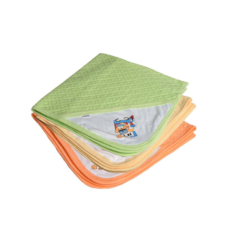 Premium Cotton Baby Hooded Towel Combo - Pack of 3 (Green II Orange II Cream)