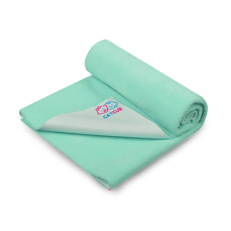 Premium Water Proof and Reusable Bed Protector/Mat/Absorbent Dry Sheets (70cm X 50cm) Light Green
