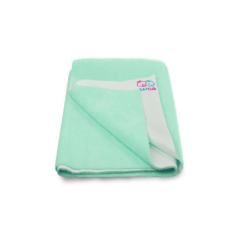 Premium Water Proof and Reusable Bed Protector/Mat/Absorbent Dry Sheets (70cm X 50cm) Light Green