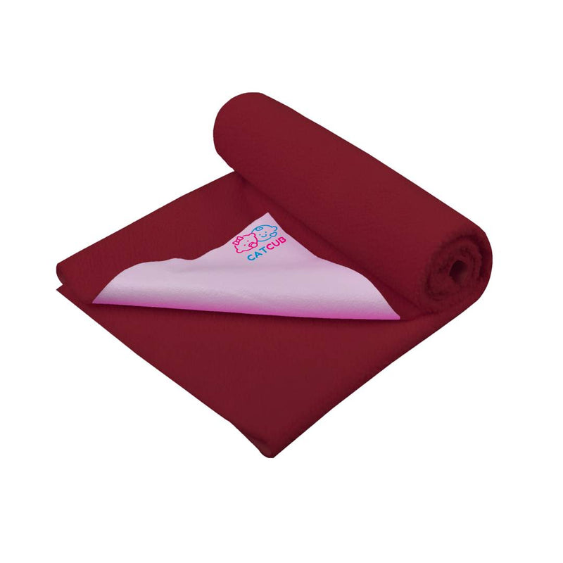 Premium Water Proof and Reusable Bed Protector/Mat/Absorbent Dry Sheets (140cm X 100cm) Maroon