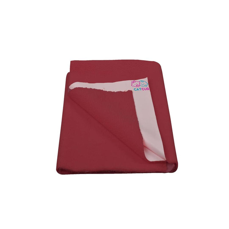 Premium Water Proof and Reusable Bed Protector/Mat/Absorbent Dry Sheets (140cm X 100cm) Maroon
