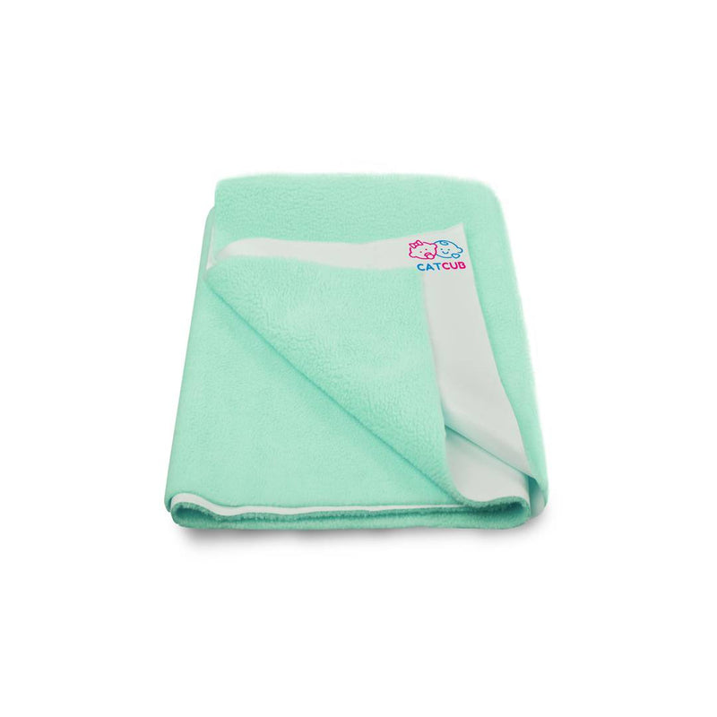 Premium Water Proof and Reusable Bed Protector/Mat/Absorbent Dry Sheets (140cm X 100cm) Light Green