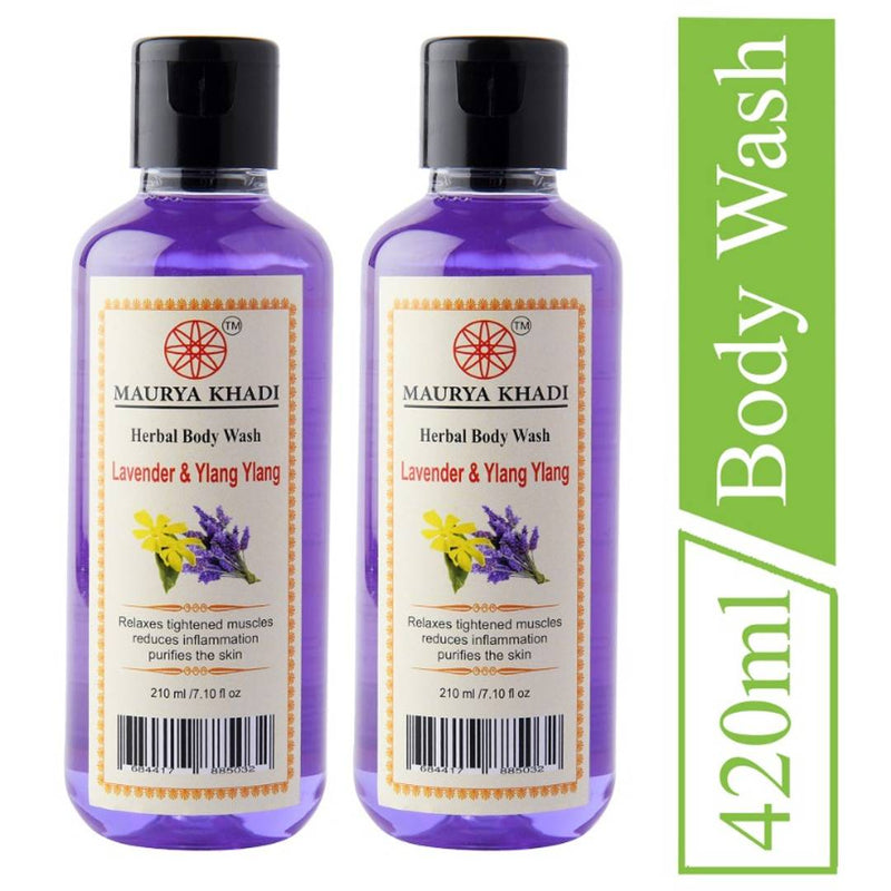 Maurya Khadi Lavender & Ylang Ylang Body Wash, 420ml Pack of 2