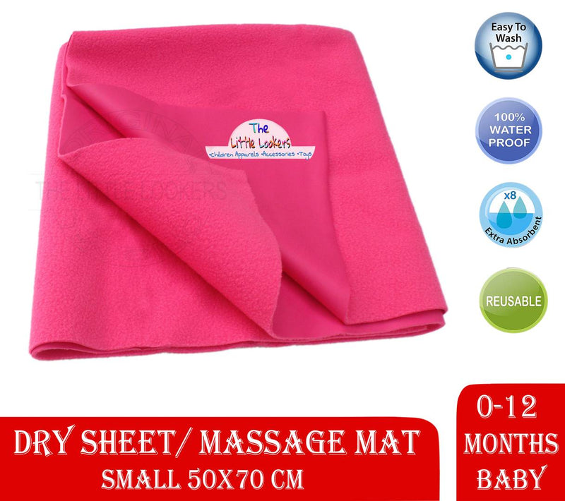 Dry,Waterproof & Reusable Sheets for Baby (Small, Maroon & Dark Pink - Pack of 2)