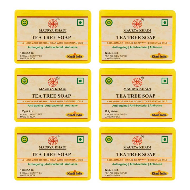 Maurya Khadi Tea Tree Soap With Anti Acne Pack Of 6