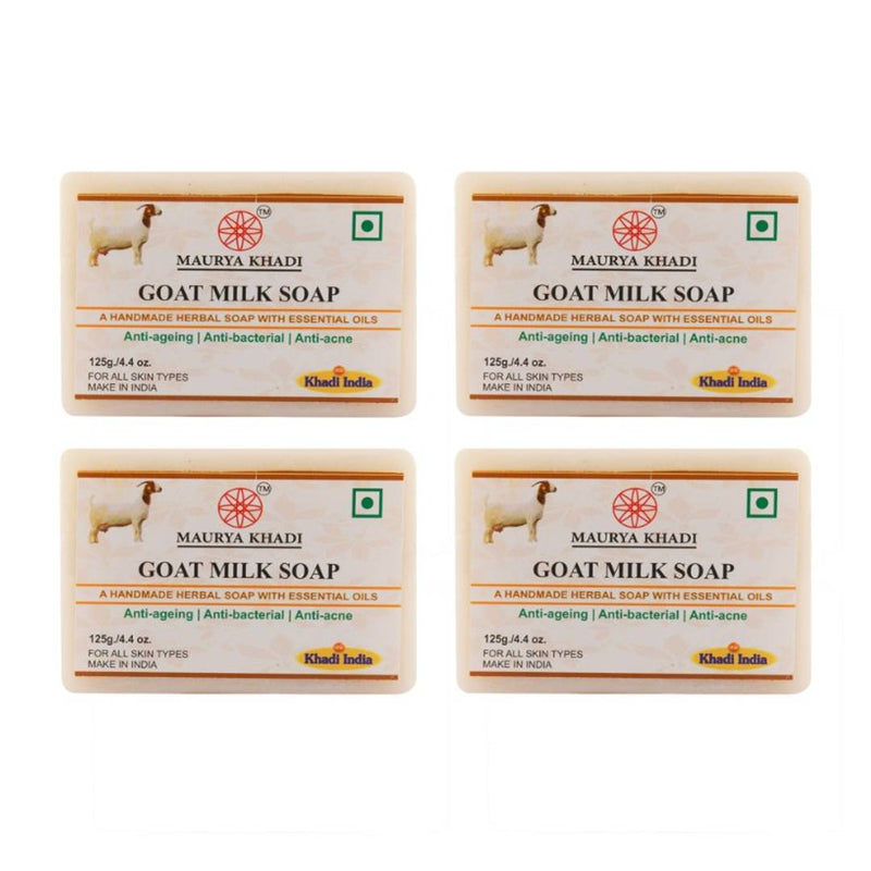 Maurya Khadi Anti Bacterial Goat Milk Soap With Oils Pack Of 4