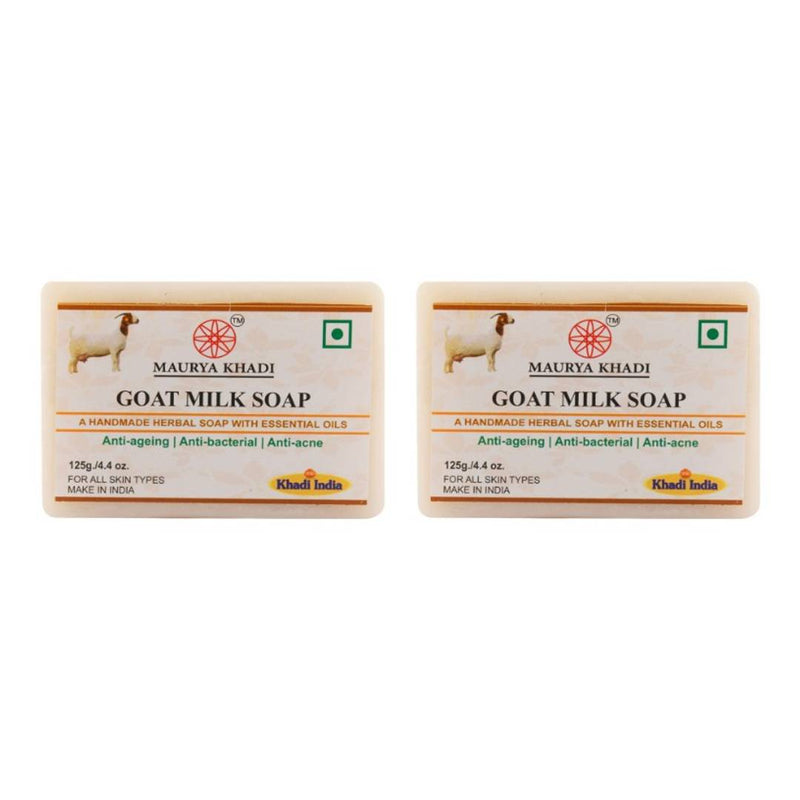 Maurya Khadi Anti Bacterial Goat Milk Soap With Oils Pack Of 2