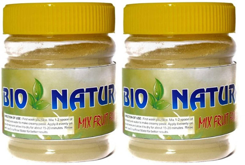 Bio Natural Premium 100% Organic Mix Fruit Face Pack for Whitening & Depigmentation Set of 2 (100X2=200g)
