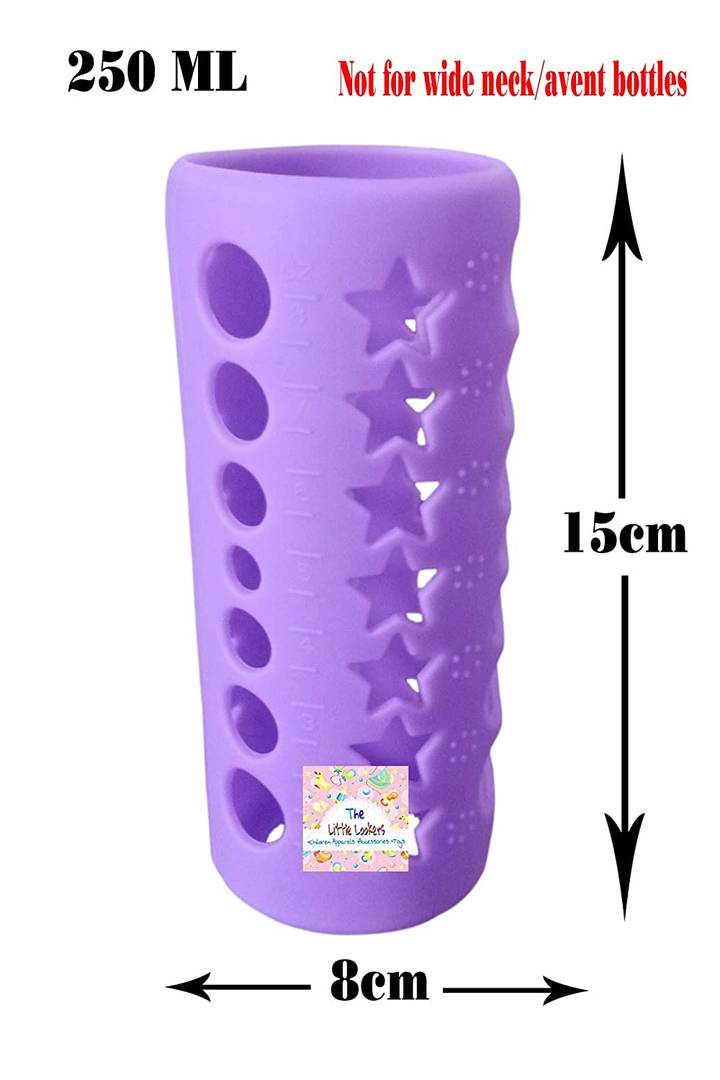Baby Feeding Bottle Silicone Warmer Cover/Sleeve Holder/Insulated Protection for New-borns/Infants/Babies (Pack of 1) (Purple, 240 ML)