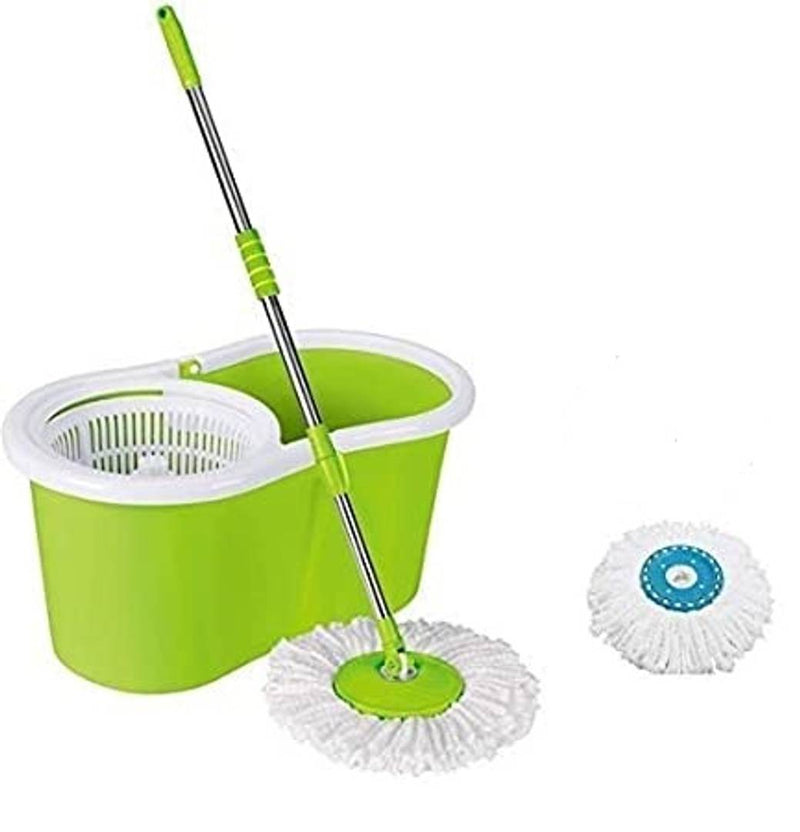 360 Degree Spin Bucket Mop with 1 Refills and 180 Degree Bendable Handle for All Type of Floors ( Multicolored-You may receive different colored Product  )