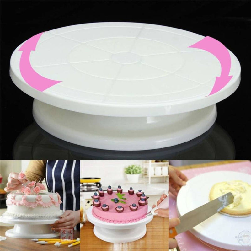 Plastic Cake Decorating Revolving Icing Stand Rotating Turntable