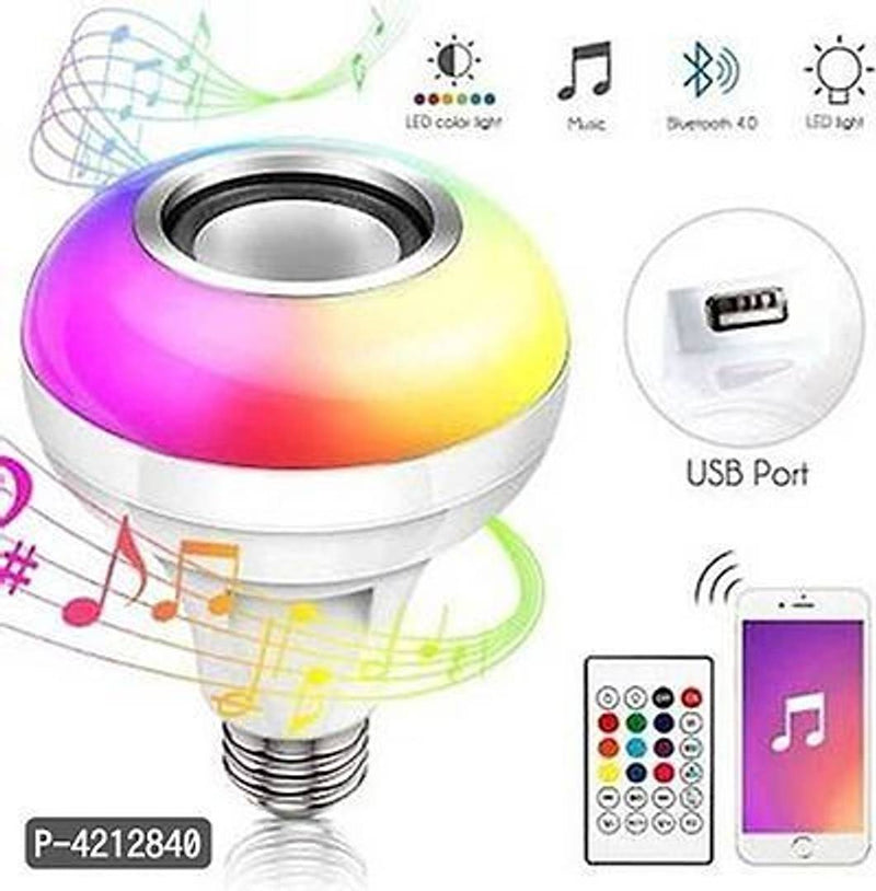 LED RGB Bluetooth Speaker Bulb Wireless Music Playing Light Lamp